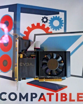 EVGA GeForce GT 710 1GB DDR3 01G-P3-2711-KR VGA HDMI DVI PCI-E Graphics Card - Image 1 of 3