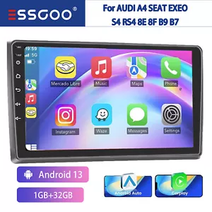 Android 13 For Audi A4 S4 RS4 B6 Car Stereo Sat Nav CarPlay Head Unit WIFI 32GB - Picture 1 of 16