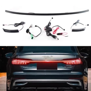Fits For AUDI A6 C8 2019-2025 Rear Door Trunk LED Tail Light Brake Chrome Trim - Picture 1 of 20