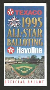 1995 MLB ALL STAR BALLOT played at Texas Rangers UNPUNCHED - Picture 1 of 1