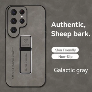 For iPhone Samsung Huawei Magnetic Car Holder Case Lambskin Leather Phone Cover - Picture 1 of 13