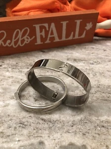 Woman’s Silver Tone Bracelet Lot of 2 Unsigned Clamper Thin Small & Medium Thick - Picture 1 of 13