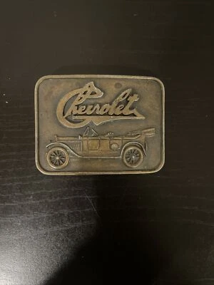 Vintage Solid Brass Chevrolet Antique Convertible Car Belt Buckle R.J. Roberts - Image 1 of 3