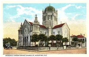 1922 Postcard Memorial (Presbyterian ) Church, St. Augustine, FL "Ponce De Leon" - Picture 1 of 4