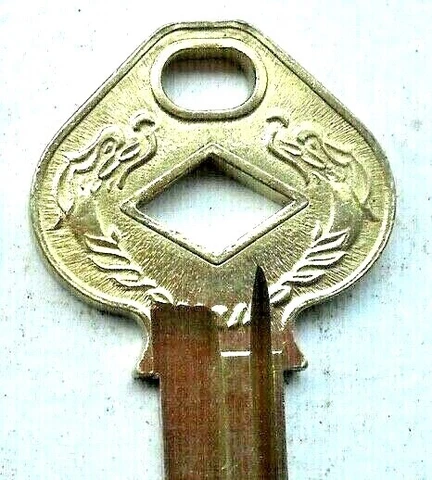 (1)   RARE !!!  Antique   KEY  Blank with Dimond shape cut inside Cover