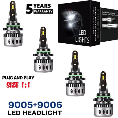 Белые светодиодные лампы для фар Geo Prizm Sedan 1993-1997 6000K Plug And Play - Изображение 1 из 4