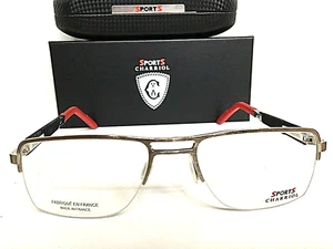 New Charriol Sport SP 23004 C6 54mm Silver Semi-Rimless Men's Eyeglasses Frame - Picture 1 of 5