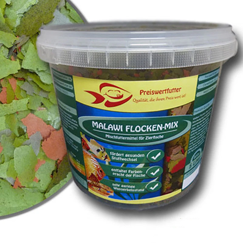 Malawi Flocken-Mix 5Liter Eimer 800 g Cichlidenfutter Flockenfutter Fischfutter  - Bild 1 von 1