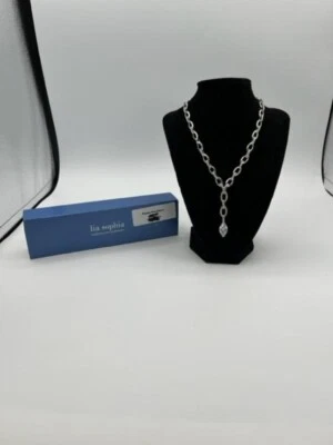 "Collar Lia Sophia Finale circonita plateada 16-19"" lágrima" Foto 1 de 4