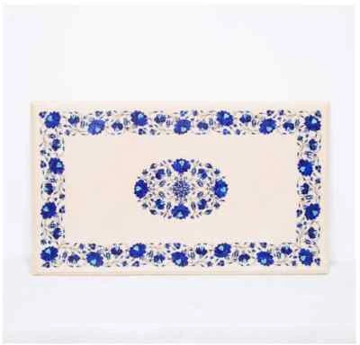 3'x2' White Marble Table Top center Coffee Inlay pietra dura antique Mosaic h1 - Image 1 of 4