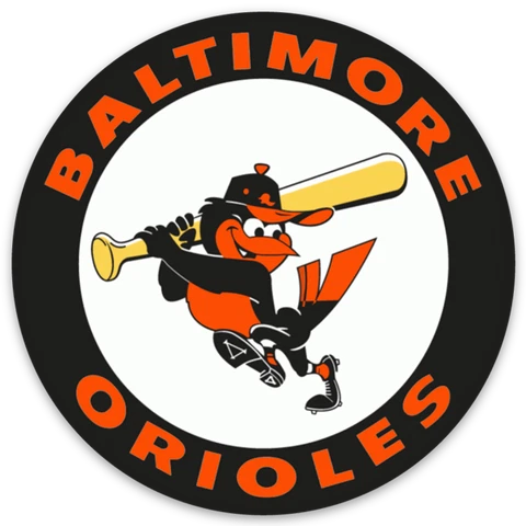 Baltimore Orioles w/ Oriole Character at Bat MLB Baseball Die-Cut Round MAGNET Cover
