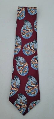 Corbata Ducks Unlimited Madera Patos Caza Rojo Seda Hecha en EE. UU. Foto 1 de 4