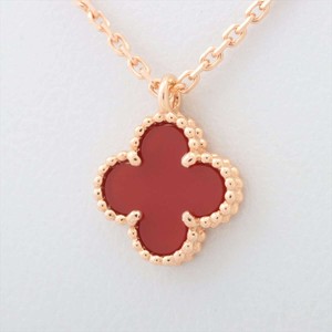 Van Cleef & Arpels Sweet Alhambra Carnelian Necklace 750 (PG) 2.8g