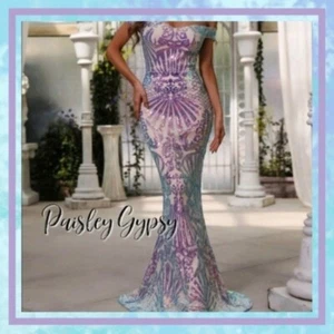 MULTICOLOR MERMAID PREMIUM BRAND AND QUALITY SPECIAL EVENT DRESS - Picture 1 of 10
