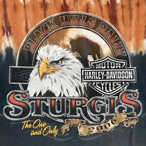 Harley Davidson Mens T Shirt 2006 Sturgis Tie Dye, Black Hills SD, Size XL - Picture 1 of 6
