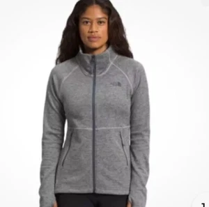 The North Face Women's Gray Stretch Mock Neck Fleece Full Zip Jacket Medium - Picture 1 of 7
