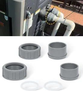 2" PVC Connector with 2 Nut Heater Flange Kit for Raypak R185A R265A 006723F - Picture 1 of 12