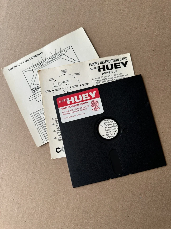 Super Huey - Commodore 64 - Disk and Documentation - Image 1 of 1