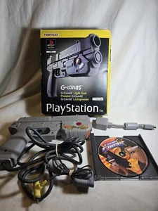 Playstation 1/PS1 Namco G-Con45 Light Gun + Time Crisis Game Disc + Box Untested - Picture 1 of 19