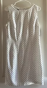 Women’s "ALYX" White with Black Polka Dots Sheath Dress in Size 12 - Picture 1 of 9