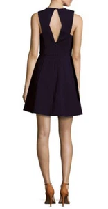 Halston Heritage Sleeveless V-Neck A-Line Dress Midnight color New w tag $425-10 - Picture 1 of 2
