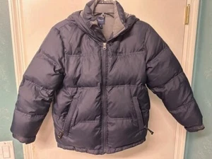 GAP kids boy medium (8) Navy down puffer hooded coat - Picture 1 of 4