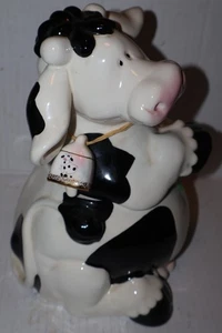 2001 OH MY DARLING COW WITH BELL STONEWARE COOKIE JAR Ex Condition - Picture 1 of 5