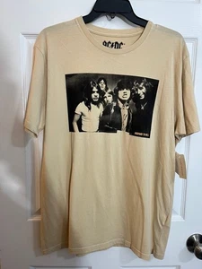 AC/DC Highway to Hell Graphic T-Shirt Men’s Size L Lucky Brand Beige Rock Band - Picture 1 of 7