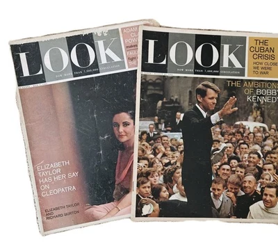 Vintage Look Magazines Robert Kennedy Elizabeth Taylor 1964 1963 - Image 1 of 4