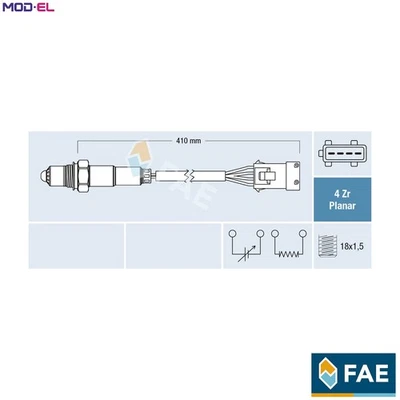 LAMBDA SENSOR 77282 FOR PEUGEOT PARTNER/Box/Body/MPV/TEPEE/FURGON/Van GRAND 1.4L - Image 1 of 4