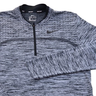 Camisa pulóver de manga larga gris jaspeado mediano Nike Golf Dri Fit para hombre Foto 1 de 4