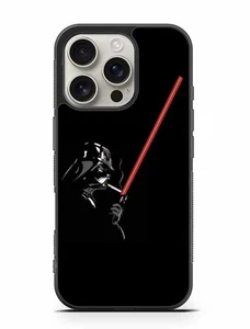 Darth Vader iPhone 16 Pro Case Black with Red Lightsaber Design - Picture 1 of 1