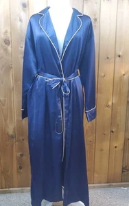 Victoria's Secret Blue Indigo Purple Classic Satin Long Robe Small - Picture 1 of 8