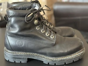 Herren British Industrial Giant Schwarz Leder Schnürstiefel Gr. UK 11/45 1990er - Bild 1 von 8