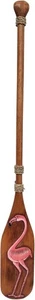 40 ZOLL MARITIMES RUDERPADDEL MIT FLAMINGO HOLZ WANDKUNST DEKOR - Bild 1 von 2