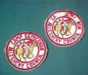 2 Vintage 1950's Camp Semiconon Pennsylvania Allegneny Council Boy Scout Patches - Picture 1 of 2