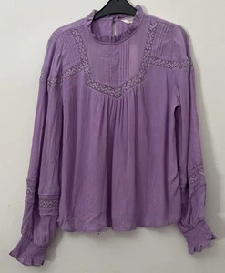 Blusa Per Una M&S Lila Nueva con Etiquetas Talla Uk 10 Borde de Encaje - Imagen 1 de 9