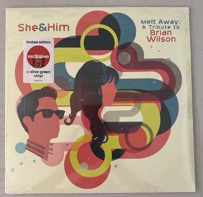 She & Him Melt Away A Tribute to Brian Wilson Limited Olive Green Vinyl LP New - Image 1 of 3