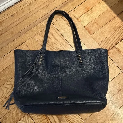 Bolso de Mano Rebecca Minkoff Suave Tachonado Cuero Azul Marino Cartera de Hombro  Foto 1 de 4