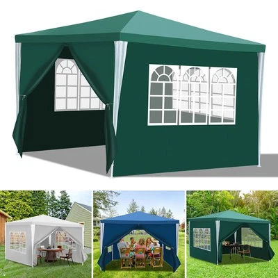 MARKENLOS Pavillon 3x3m/3x6m Festzelt Gartenzelt Wasserdicht mit Seitenteilen