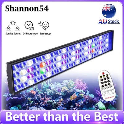 24" 48" 60-140cm PopBloom LED Aquarium Light Full Spectrum for Marine Reef Coral - Image 1 of 4