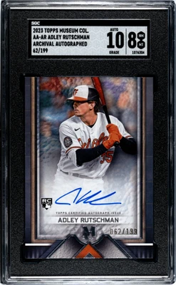 2023 Topps Museum Collection Adley Rutschman RC auto, autograph -/199 SGC 8/10 - Image 1 of 2