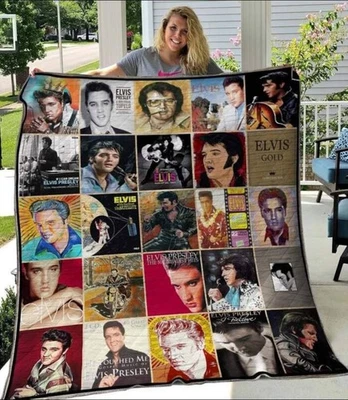 Personalized Elvis Presley Music Quilt, Elvis Presley Blanket, Elvis Presley - Image 1 of 4