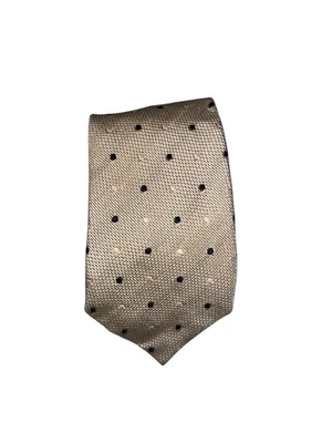 ERMENEGILDO ZEGNA NAPOLI COUTURE Men’s Neck Tie Beige Dot James - Image 1 of 4