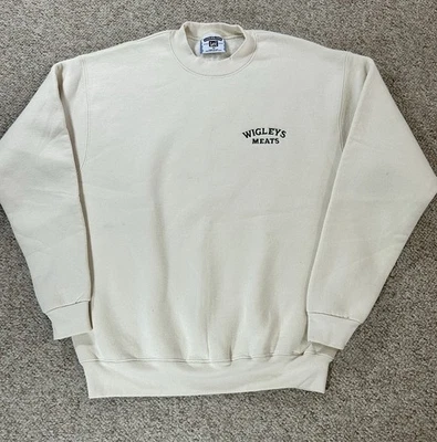Sudadera De Colección Wigleys Carnes Cuello Redondo Adulto M Lee Supermezcla Hecha en EE. UU. Foto 1 de 4