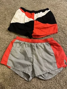 VTG Swim Shorts 1980s SUNDEK and GENERATION ONE Red Gray Black White - Picture 1 of 19
