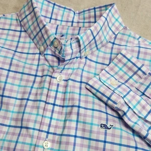 Camisa Vineyard Vines Boys On The Go Brrr Performance Pastel Cuadros Manga Larga XL - Imagen 1 de 11