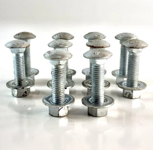 Juego de 10 pernos de carro 1/2”-13 x 2-1/2” con tuercas de brida de acero galvanizado - Imagen 1 de 9