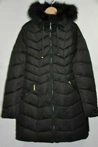 NWT Women's TAHARI, Gwen Faux Fur Trim Quilted Puffer Coat. Size XS, $320 - DOWN - Picture 1 of 9