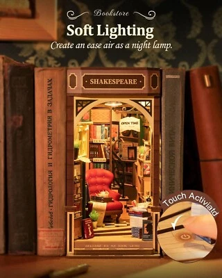 Rolife DIY Miniature Dollhouse Booknook Kit with Light 3D Wooden Puzzle Bookends - image 1 of 4